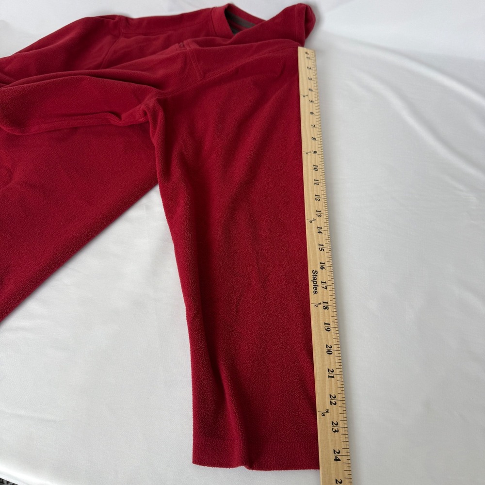 LL Bean Mens XXL Red Fleece Pullover Crew Neck Zip Chest Pocket OHJX9 - Picture 8 of 9